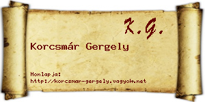 Korcsmár Gergely névjegykártya