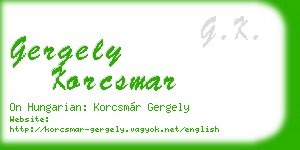 gergely korcsmar business card